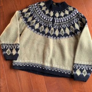 Garnet Hill green Norwegian sweater - XL